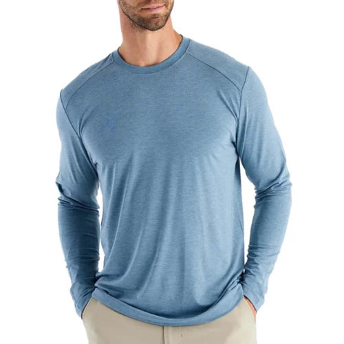Free Fly Mens Bamboo Shade Long Sleeve Slate Blue
