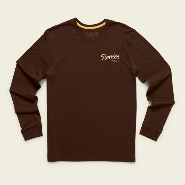 Howler Bros Mens Long Sleeve Tee Howler Posse/Mahogany
