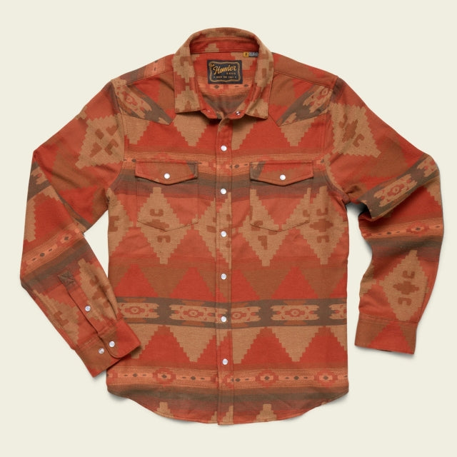 Howler Bros Mens Sheridan Long Sleeve Mitla Motifs: Terracotta