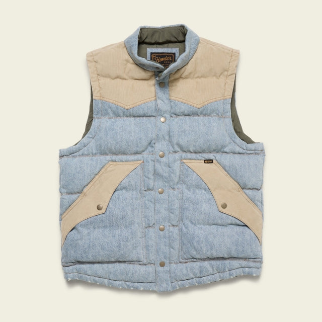 Howler Bros Mens Denim Rounder Vest Sky Denim/Dirt