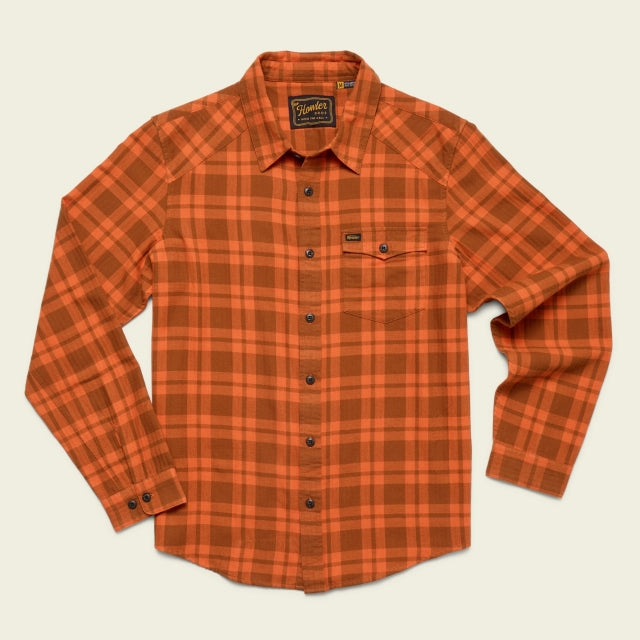 Howler Bros Mens La Grange Lightweight Flannel Cohen Plaid: Pumpkin
