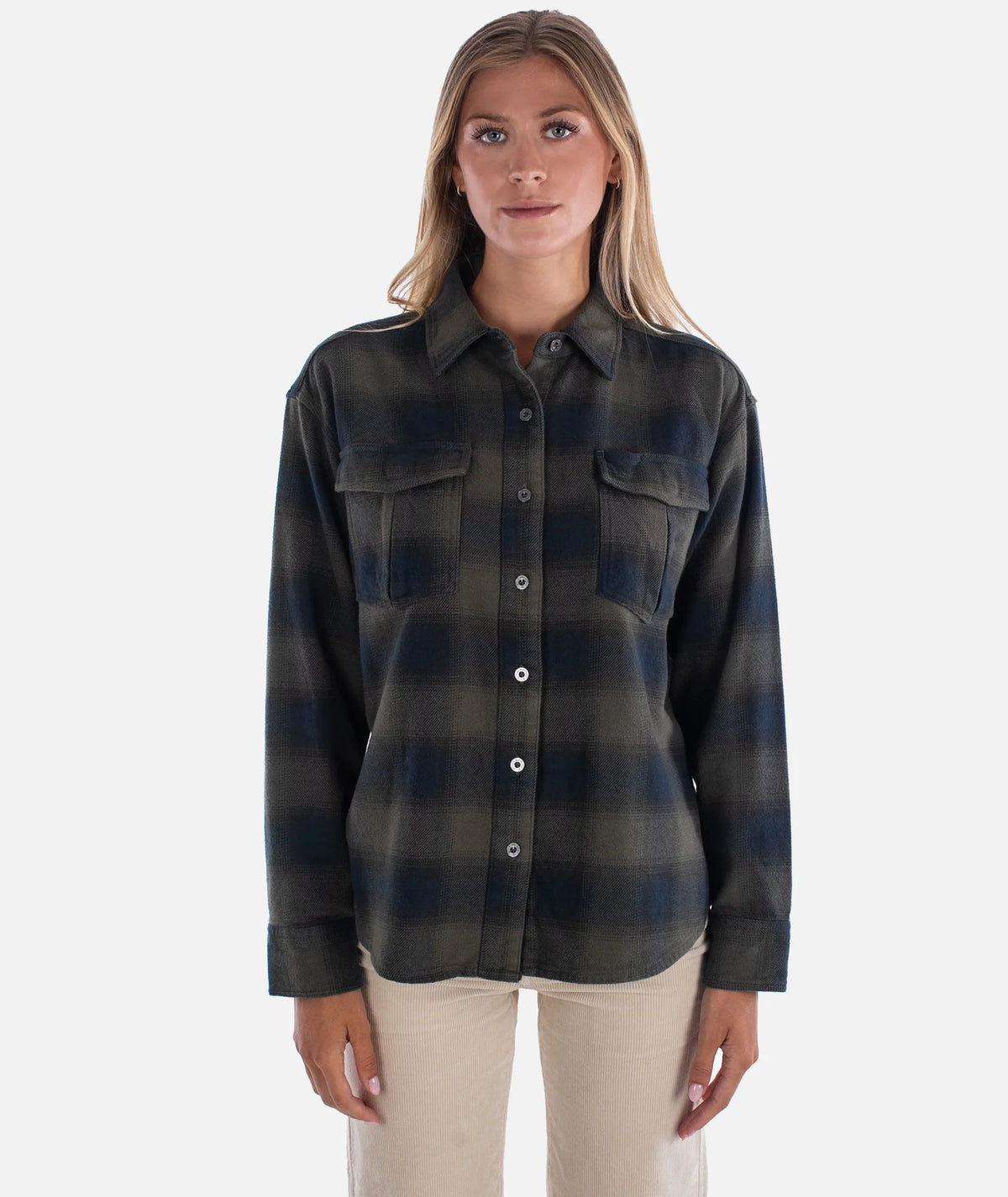 Jetty Womens Anchor Flannel Agave