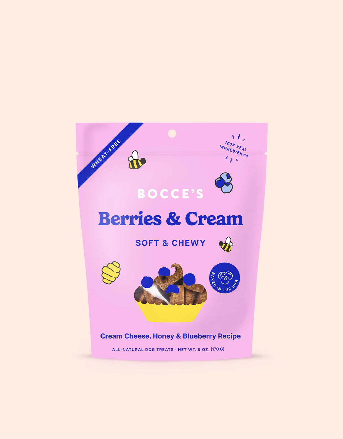 Bocces Bakery Wheat Free Dog Treats Berries &amp; Cream
