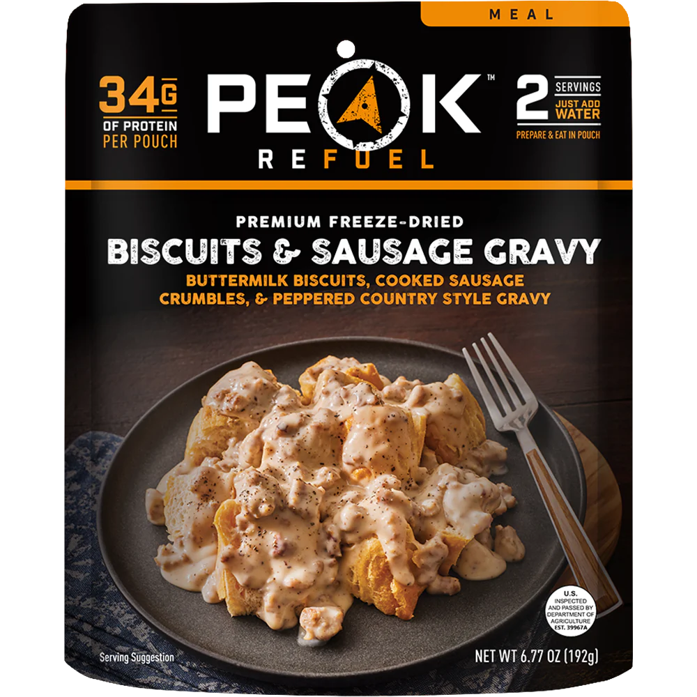 Peak Refuel Freeze Dried Breakfast Meals Biscuits & Gravy