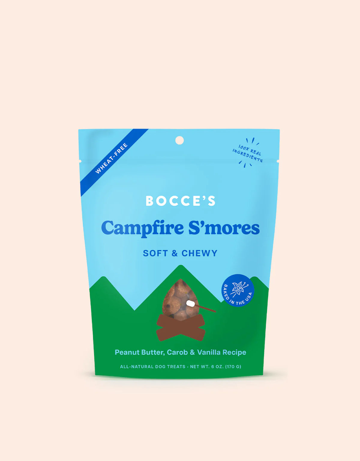 Bocces Bakery Wheat Free Dog Treats Campfire Smores Soft &amp; Chewy Treats