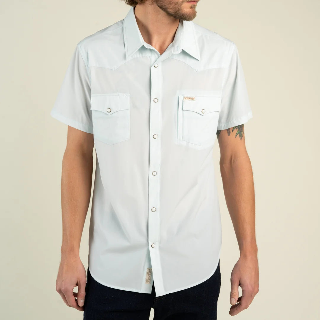 Sendero Mens Confluence Tech Shirt Matagorda Sky