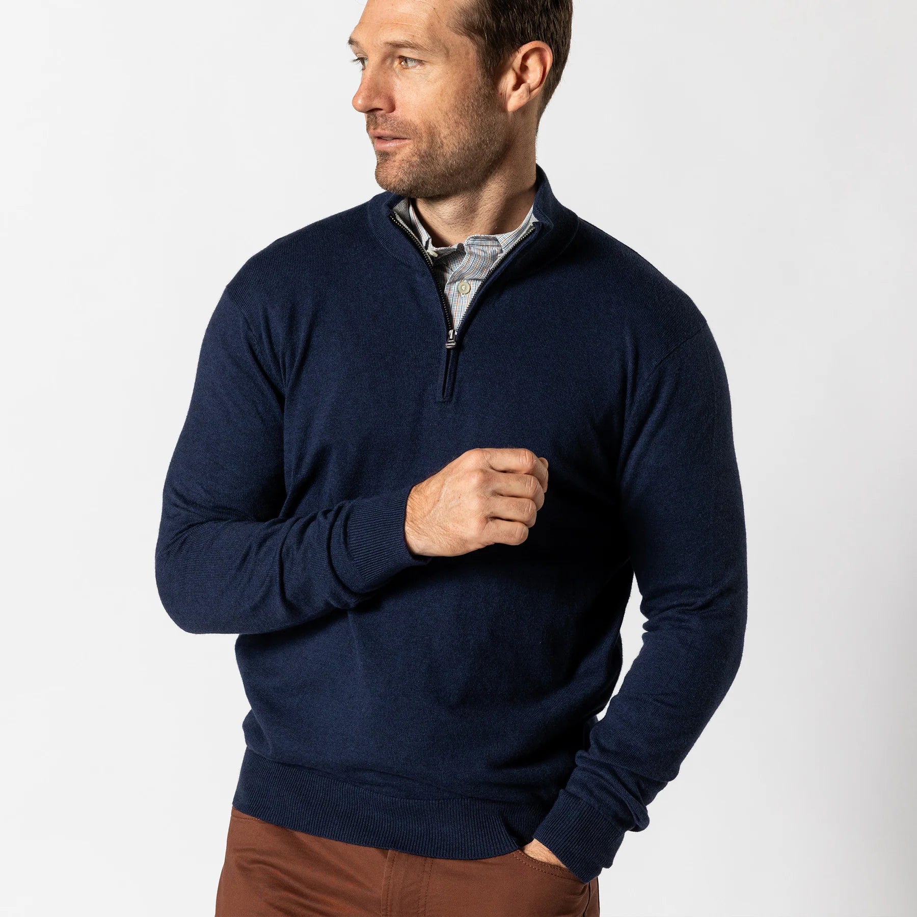Duck Head Mens Ridley Quarter Zip Sweater