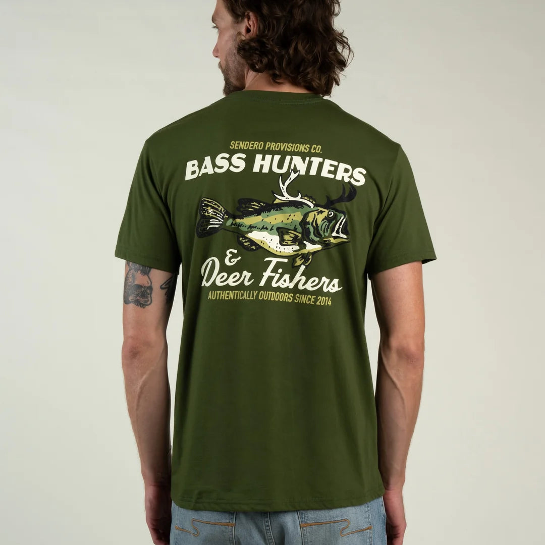 Sendero Provisions Co. Mens Sendero Deer Fishers T-shirt Army Green