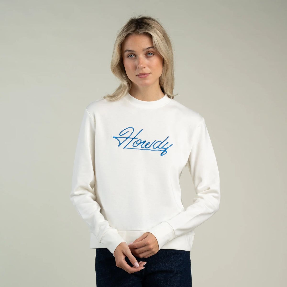 Sendero Provisions Co. Womens Howdy Sweatshirt Vintage White