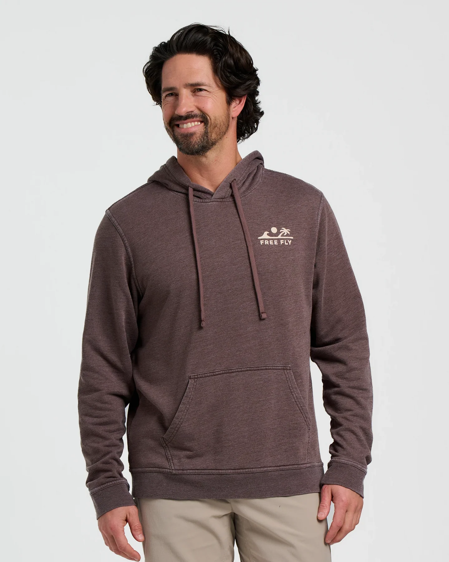 Free Fly Apparel Mens Rising Tide Fleece Hoodie Heather Chestnut
