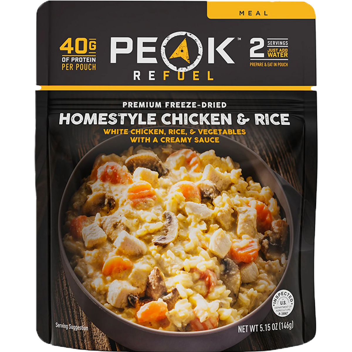 Peak Refuel Freeze Dried Meals homestyle chicken & rice