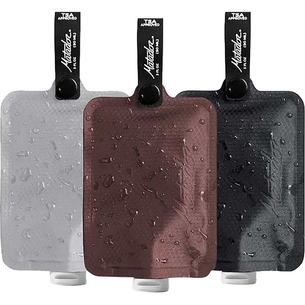 Matador Flatpak Toiletry Bottle (3-Pack) Charcoal/Garnet/Arctic White