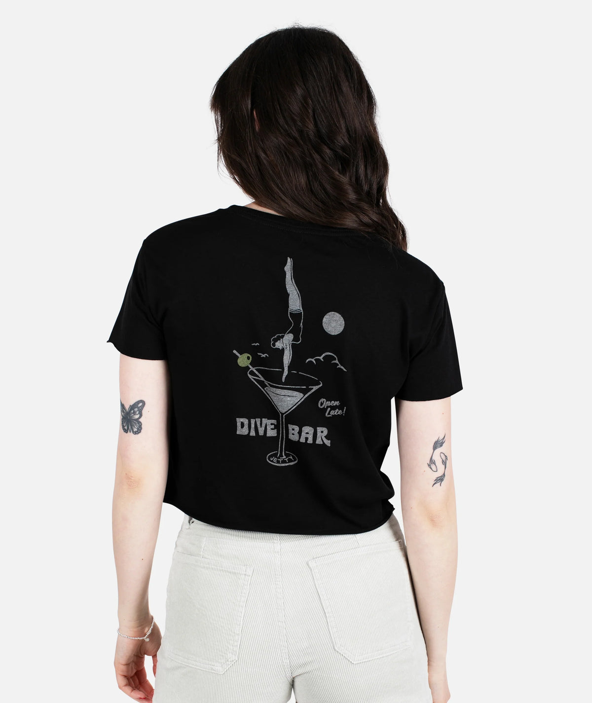 Jetty Womens Dive Bar Tee Black