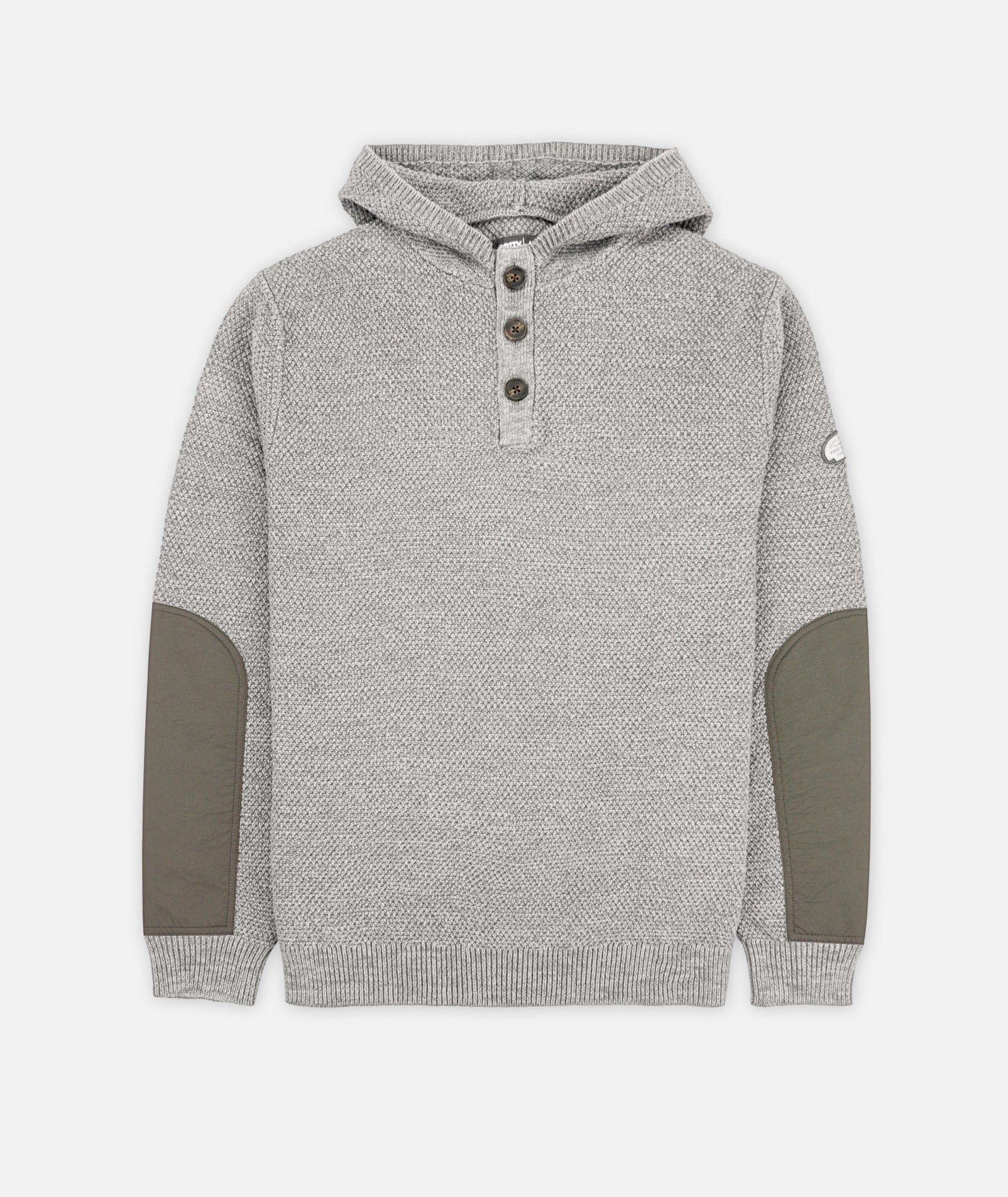 Jetty Mens Barnacle Knit Hoodie Grey