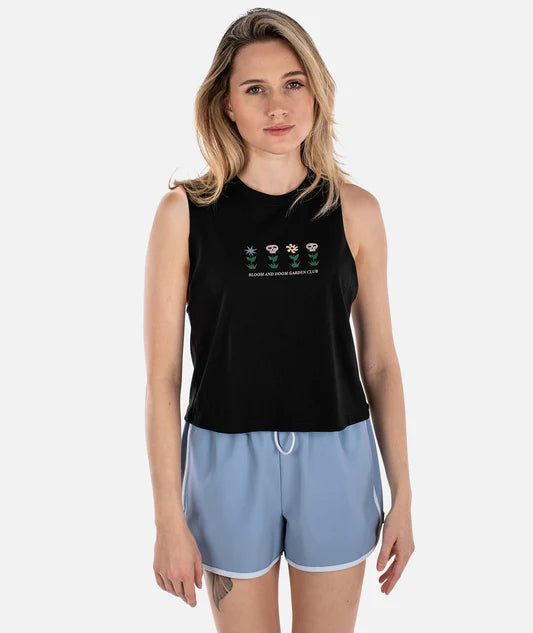 Jetty Womens Bloom And Doom Tank Black