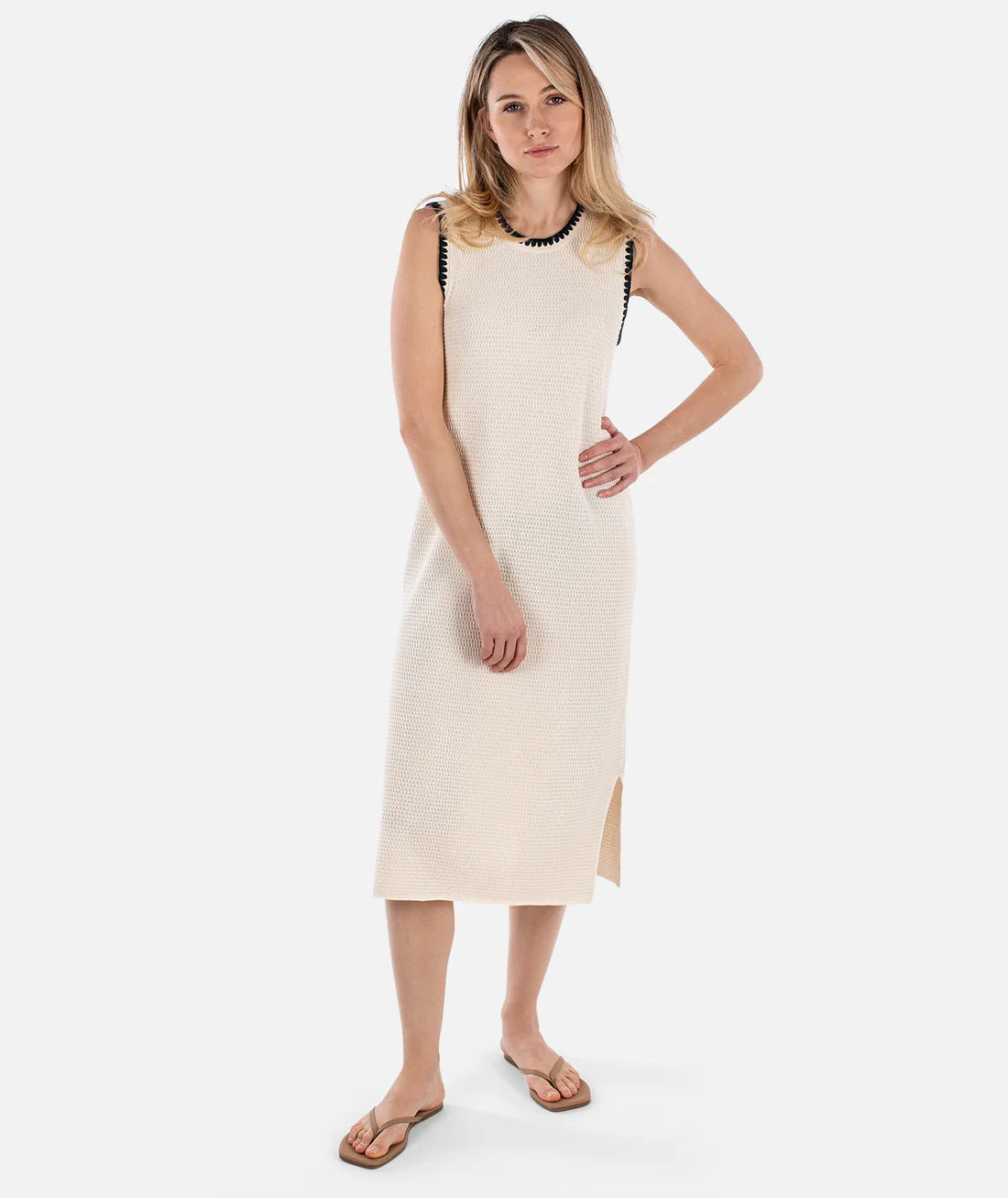 Jetty Womens Bloom Knit Dress Ivory