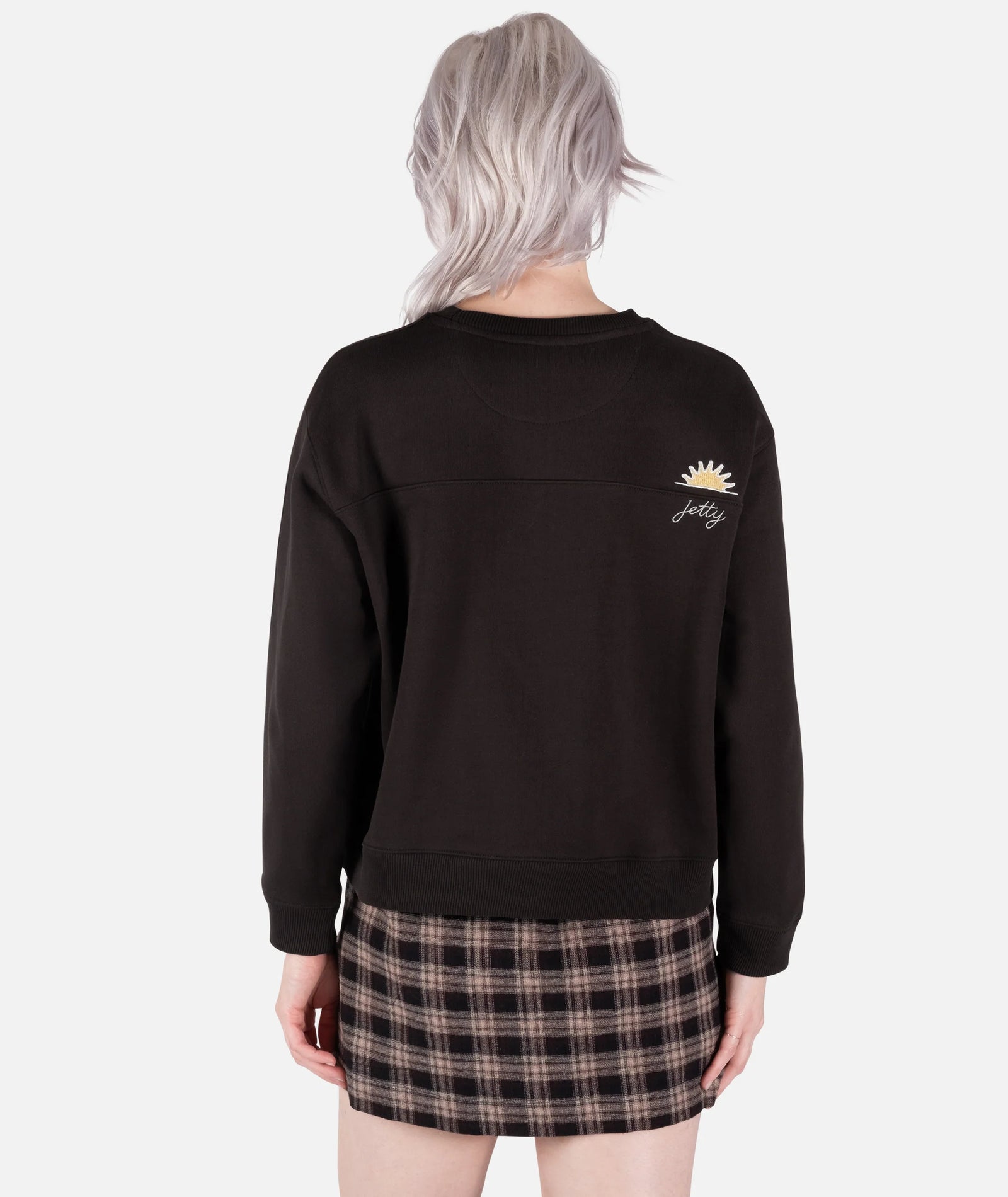Jetty Womens Rose Crewneck Fleece Black