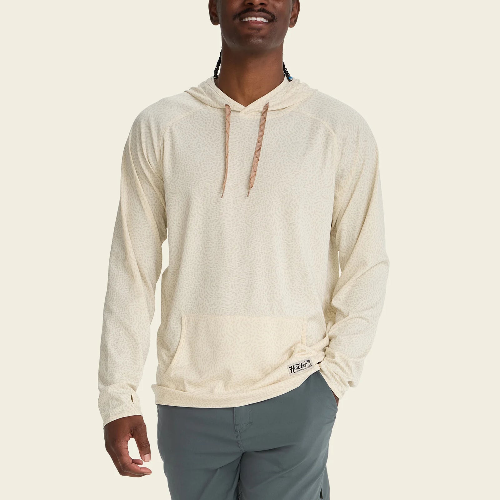 Howler Bros Mens Loggerhead Hoodie Pond Patterns: Bone