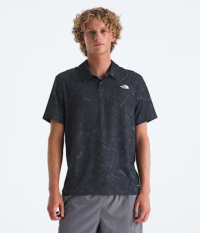 The North Face Mens Adventure Polo summit navy rock texture print