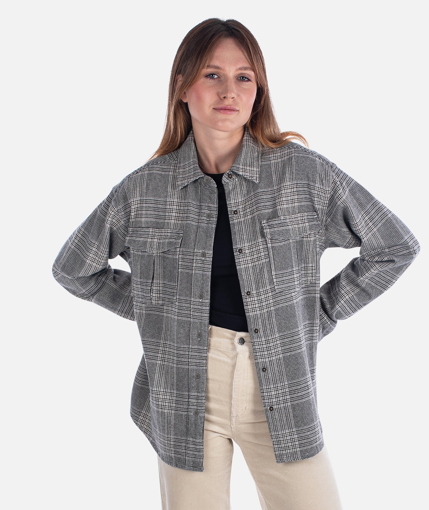 Jetty Womens Flannel Jacket Oyster Shell