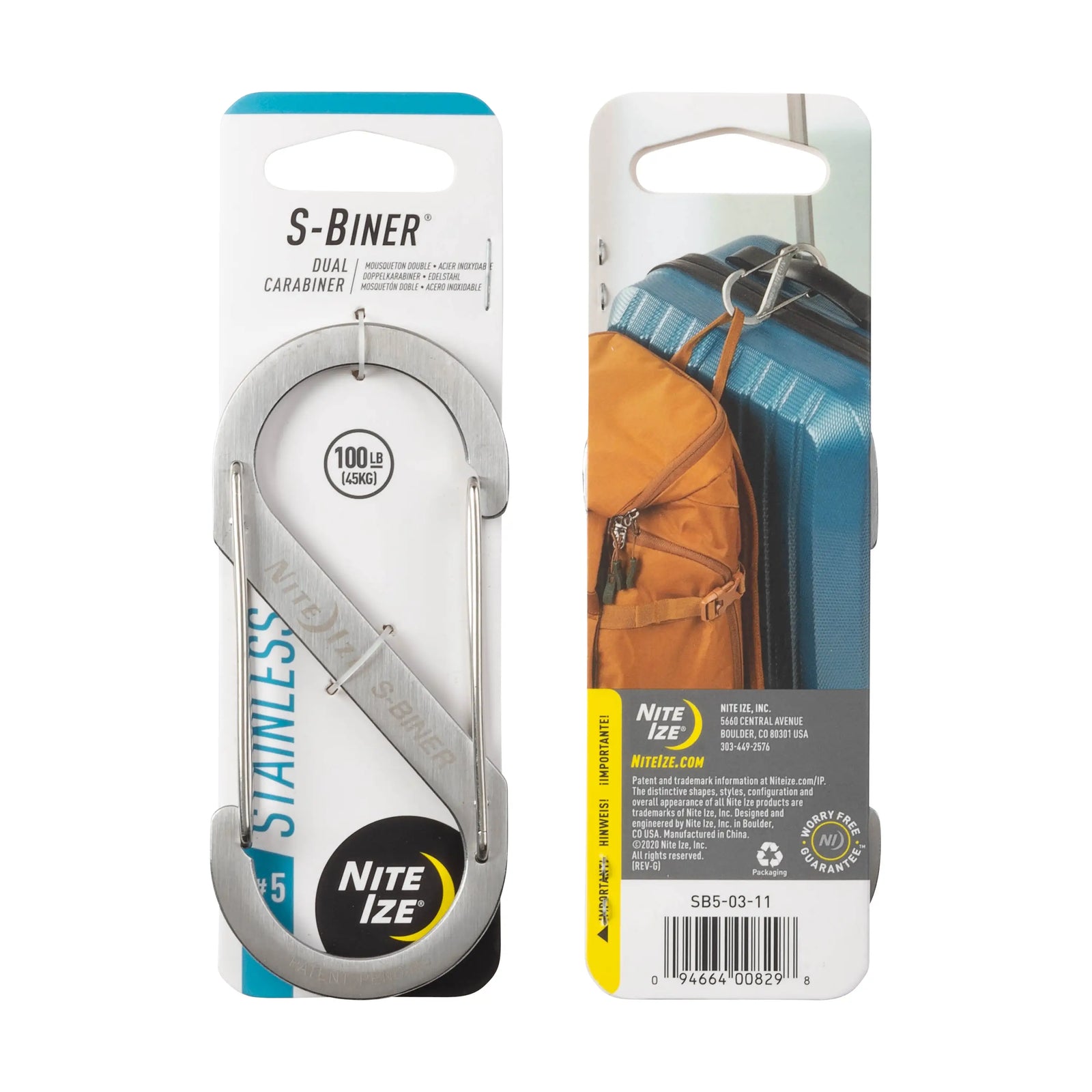 Nite Ize S-biner Stainless Steel Dual Carabiner Stainless