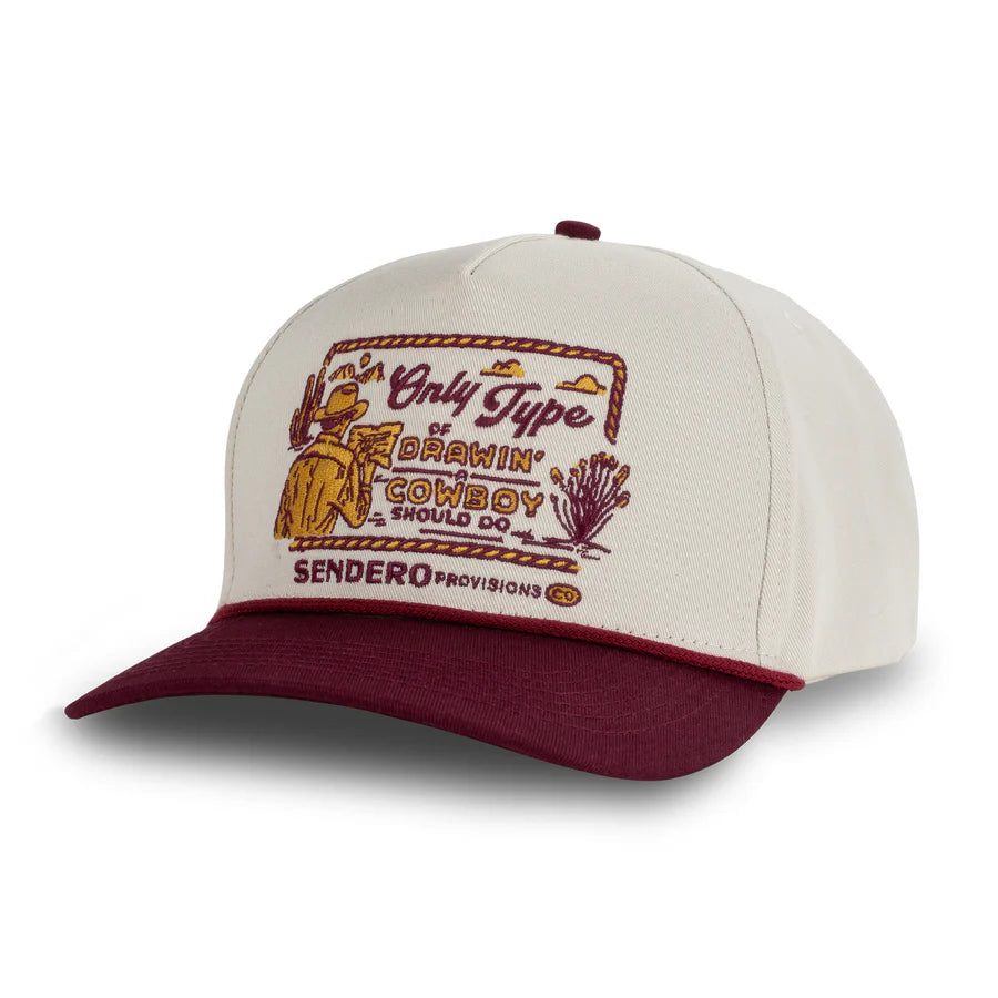 Sendero Provisions Co. Cowboy Drawin Hat Cream/Maroon