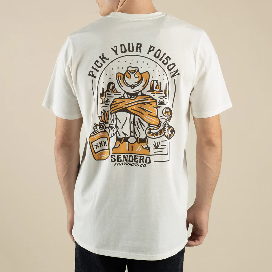 Sendero Provisions Co. Mens Pick Your Poison T-shirt Vintage White