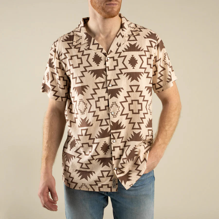 Sendero Provisions Co. Mens The Padre Shirt Chama Chevron: Cream/Brown