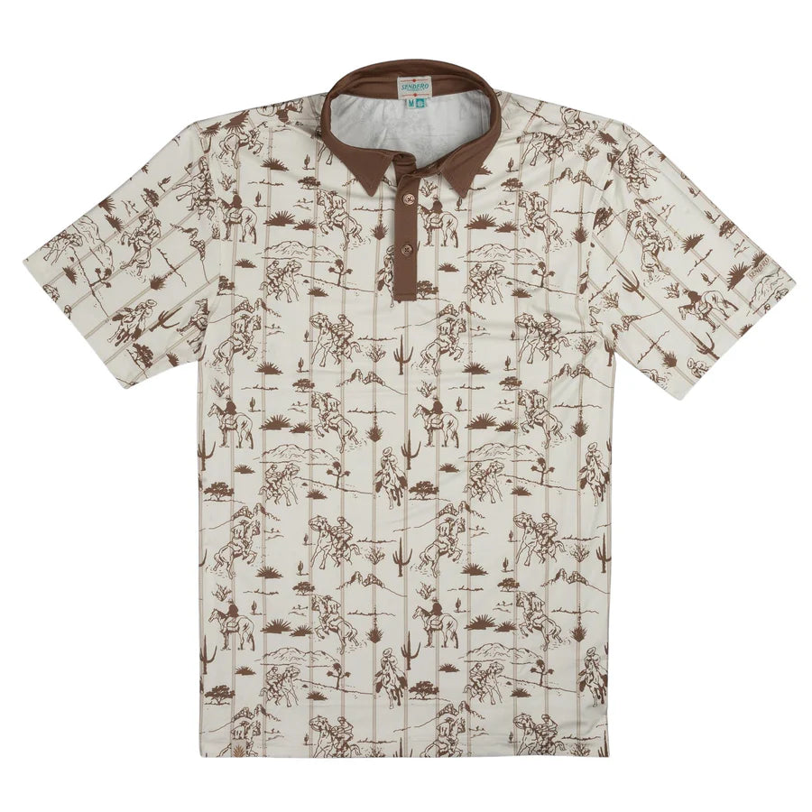 Sendero Provisions Co. Mens High Noon Performance Polo Desert Rodeo
