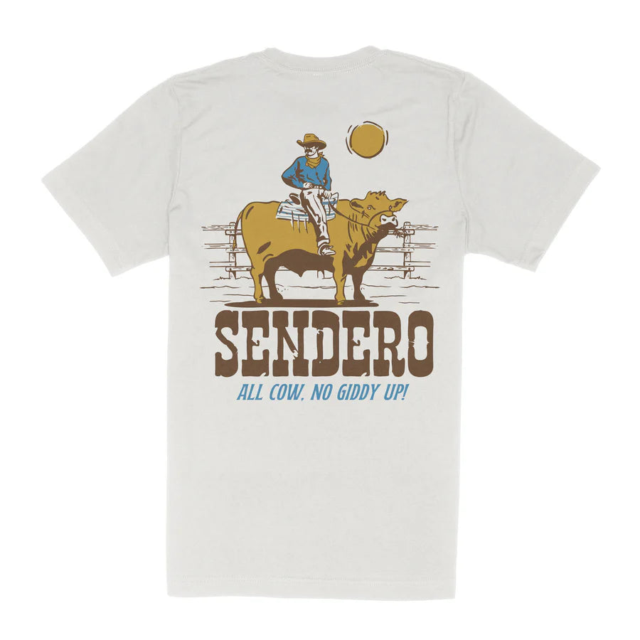 Sendero Provisions Co. Mens All Cow T-shirt Vintage White