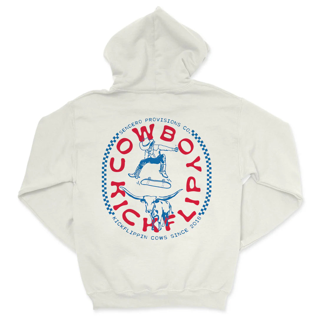 Sendero Provisions Co. Mens Cowboy Kickflip Hoodie Vintage White