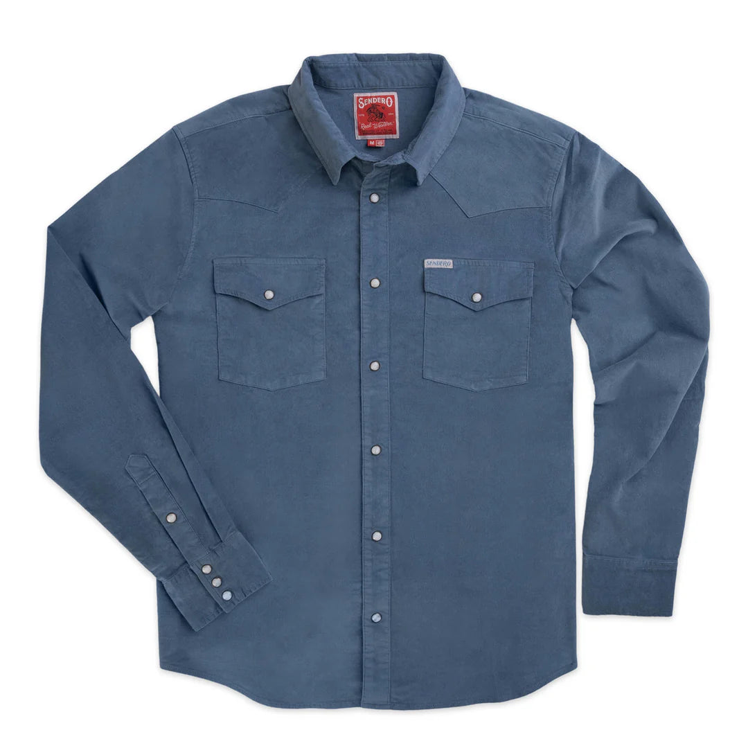 Sendero Provisions Co. Mens The Wyatt Pearl Snap Shirt Sky Blue