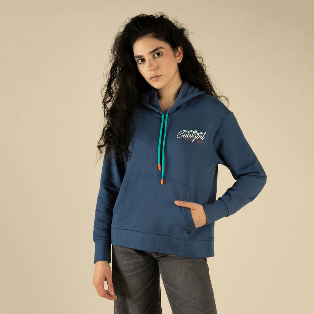 Sendero Provisions Co. Womens Coastal Cowgirl Boxy Hoodie Navy