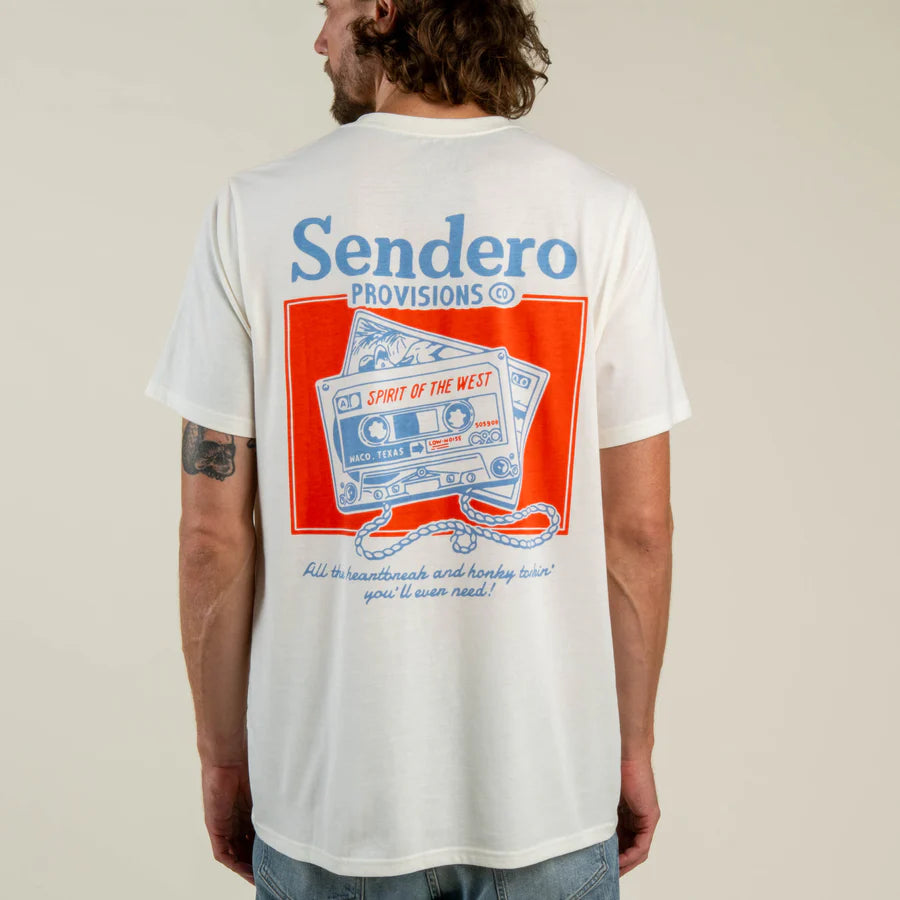Sendero Provisions Co. Mens Casette Tape T-shirt Vintage White