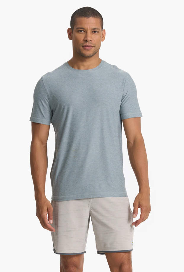 Vuori Mens Strato Tech Tee Bluegrass Heather