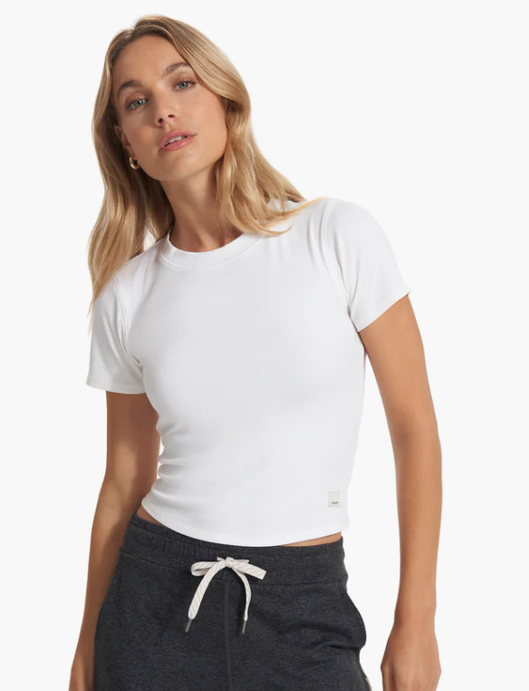 Vuori W Pose Fitted Tee Ink tripe / S
