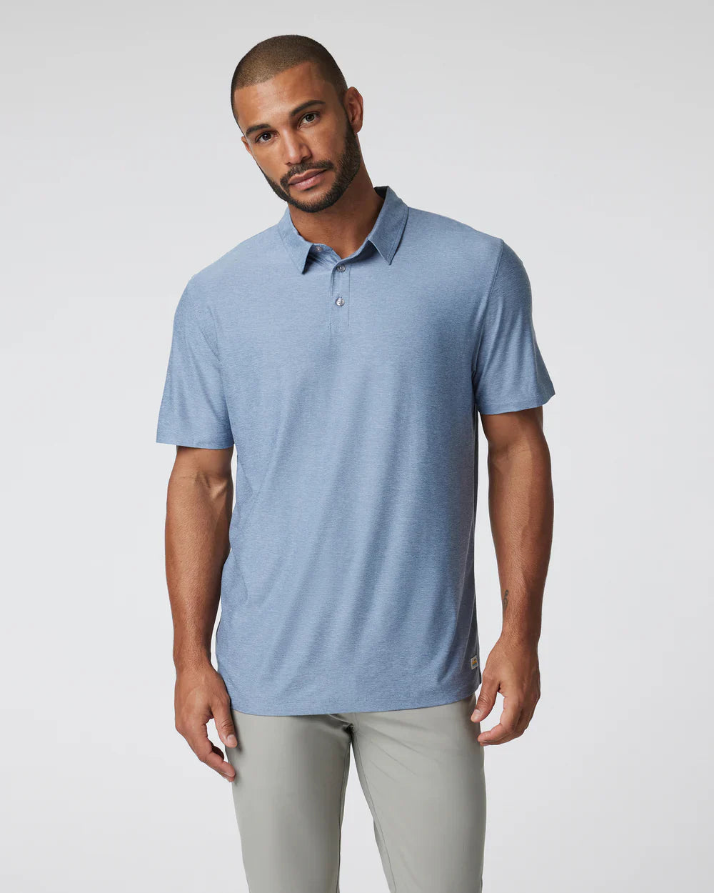 Vuori Mens Strato Tech Polo harbor grey heather