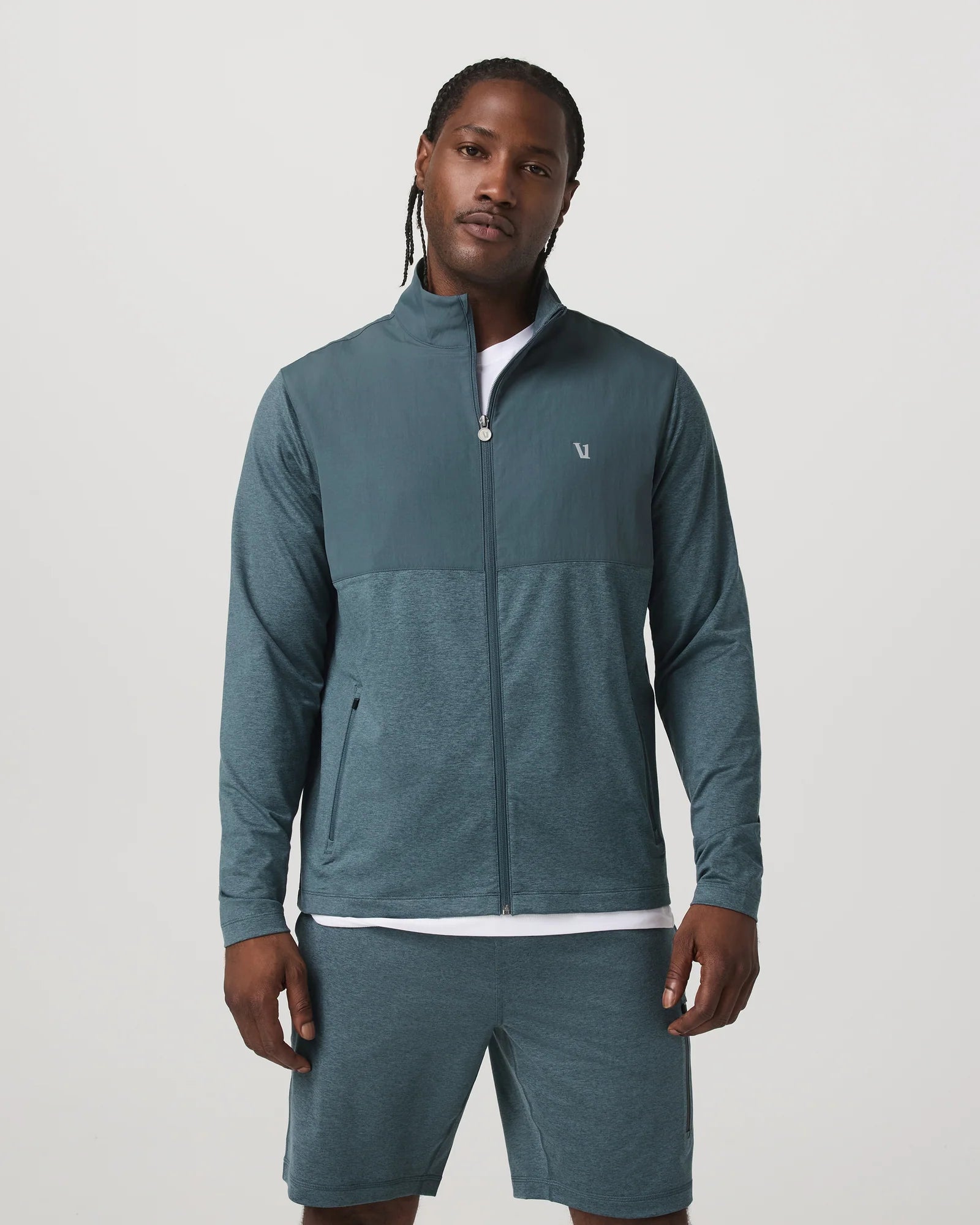 Vuori Mens Sunday Element Track Jacket blue sea heather