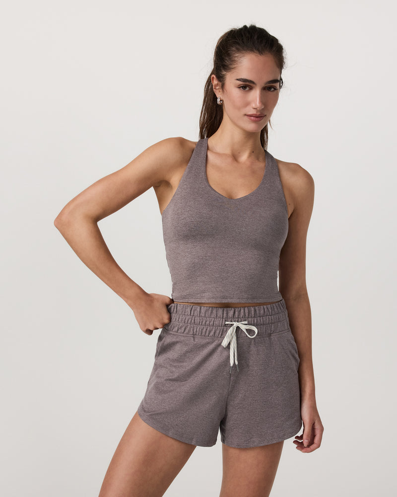 Vuori Womens Halo Performance Crop Tank 2.0 ea Glass Heather / S