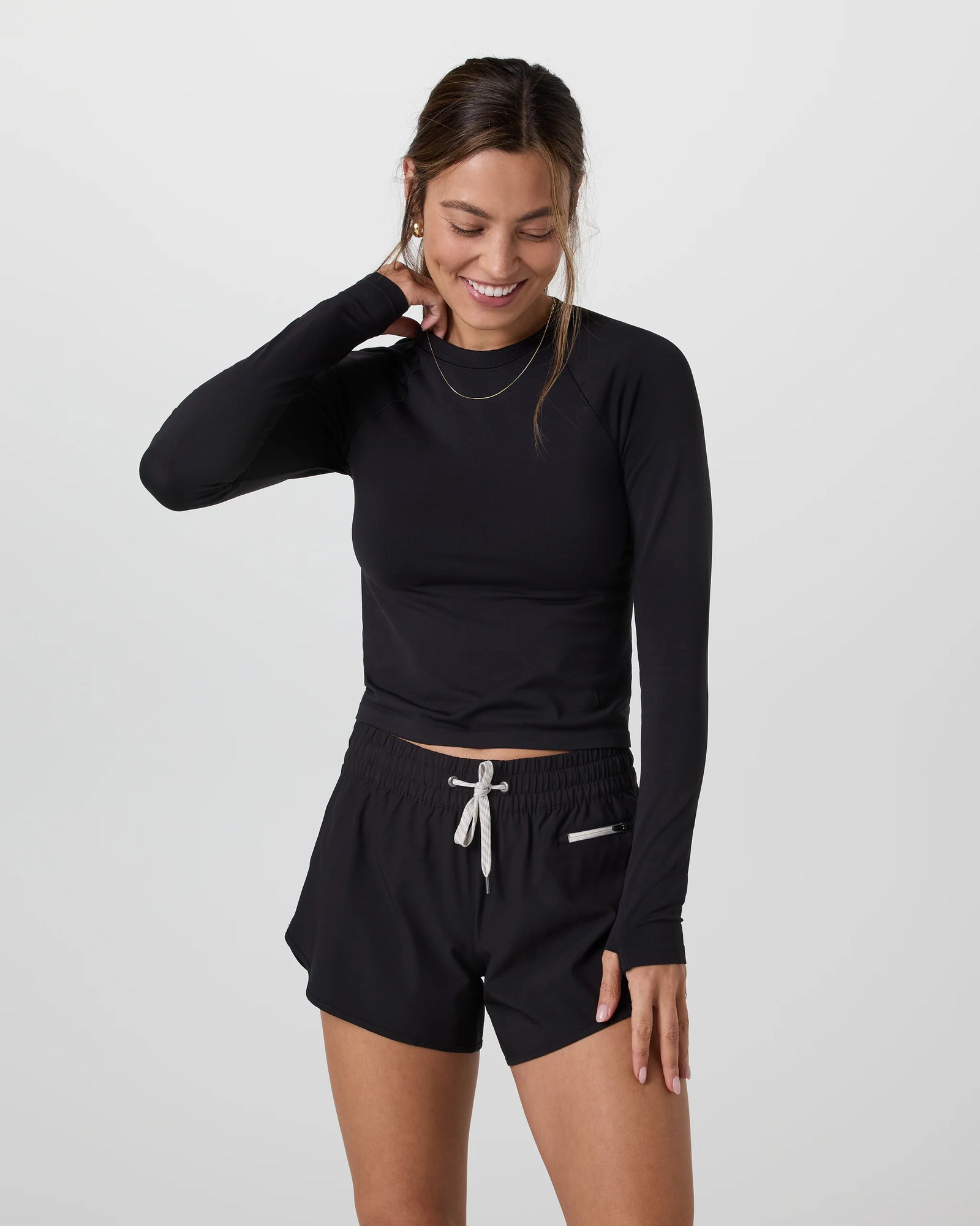 Vuori Womens Surge Seamless Long Sleeve Tee Black