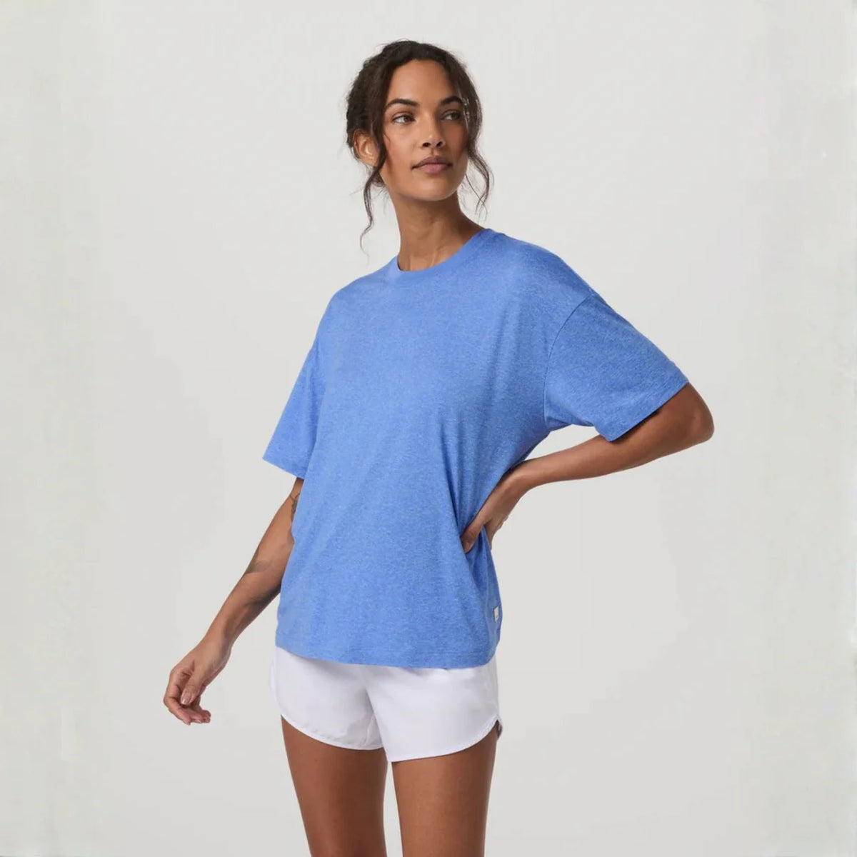 Vuori Womens Energy Tee Long riviera blue heather