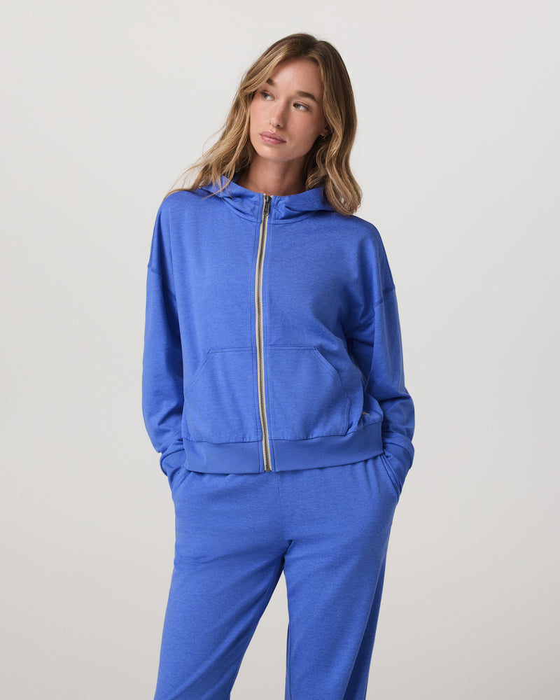 Vuori Womens Halo Modern Full Zip Hoodie agate green