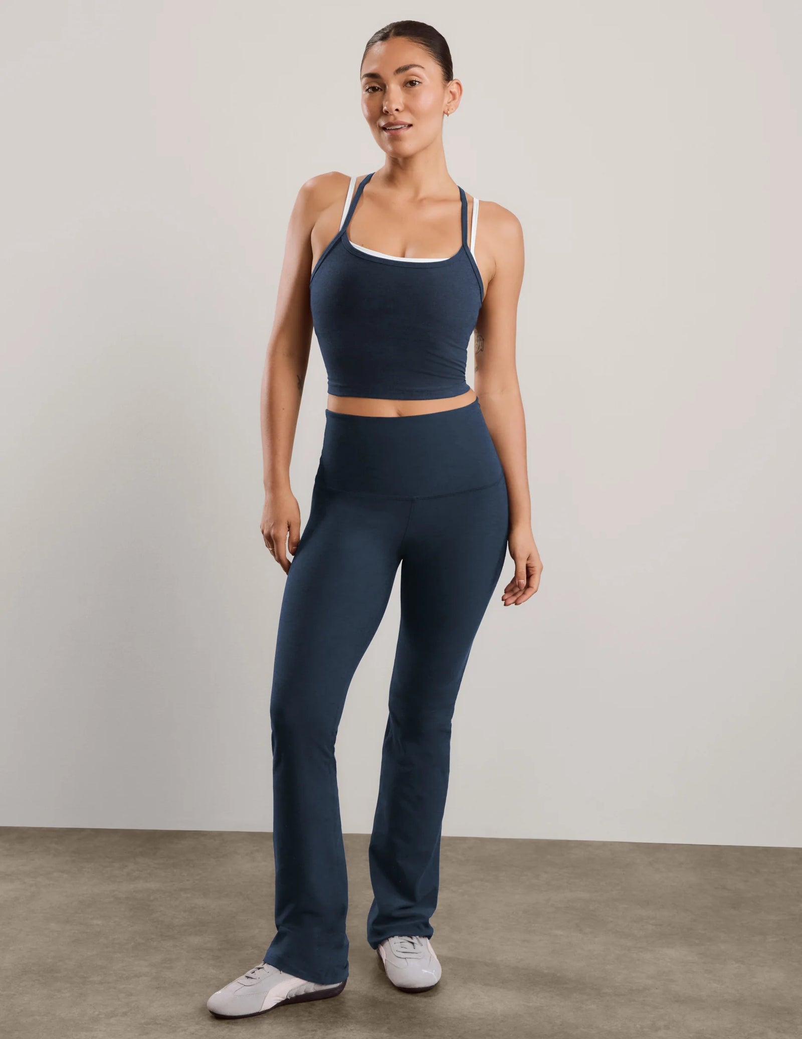 Beyond Yoga Womens Spacedye Practice Bootcut Pant Nocturnal Navy
