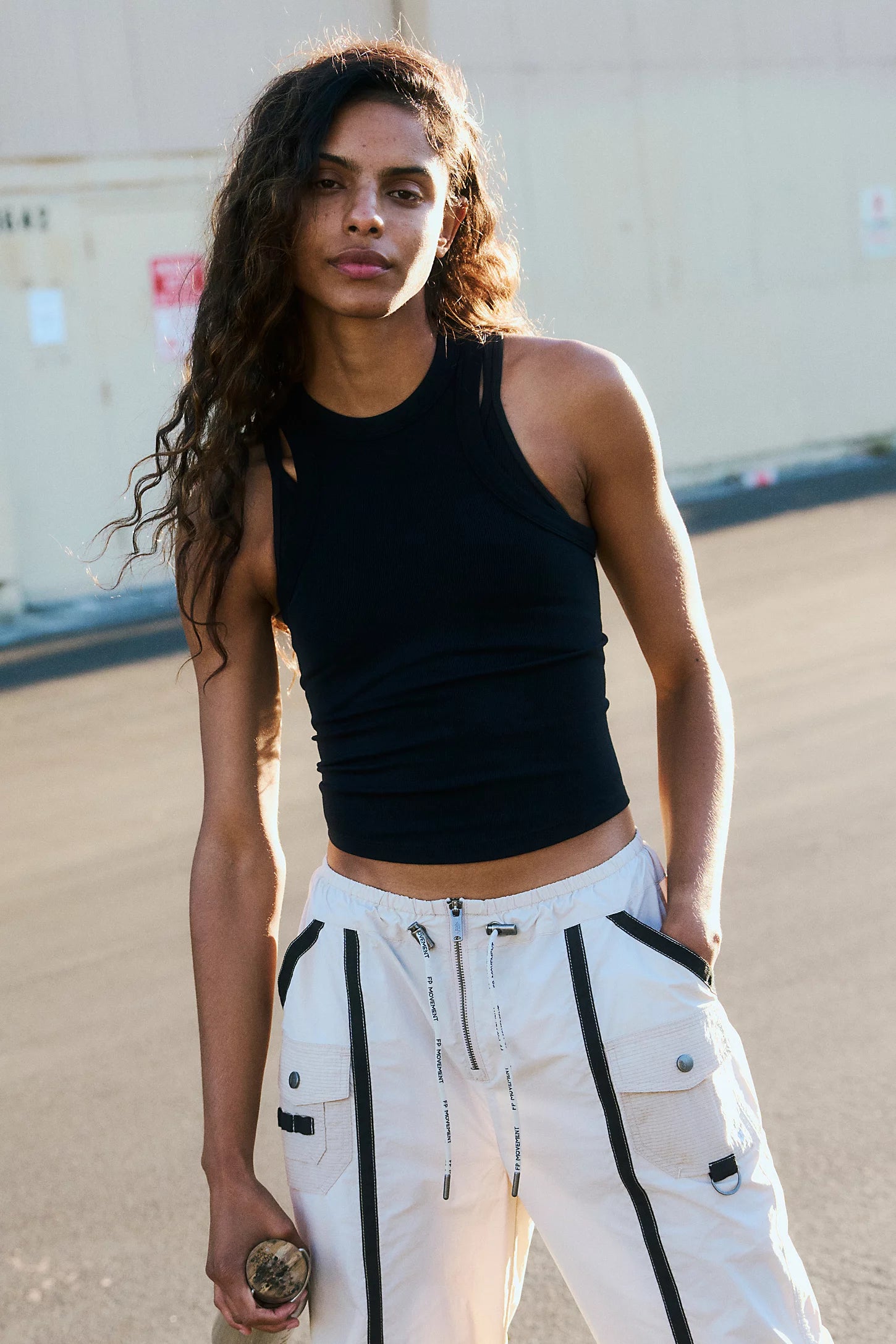 Free People Movement Womens Go To High Neck Cami Black