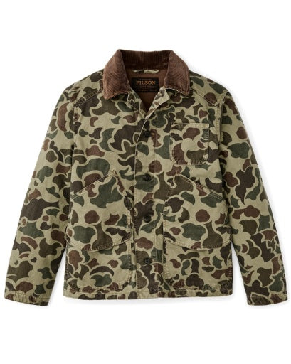 FILSON Mens Canvas Outfitter Jacket Tundra Shrub Camo
