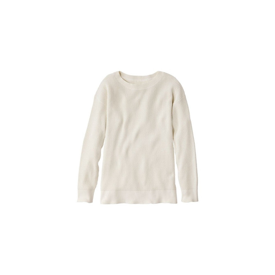 L.l.bean Llb W Sunwashed Waffle Po Sweater Bone