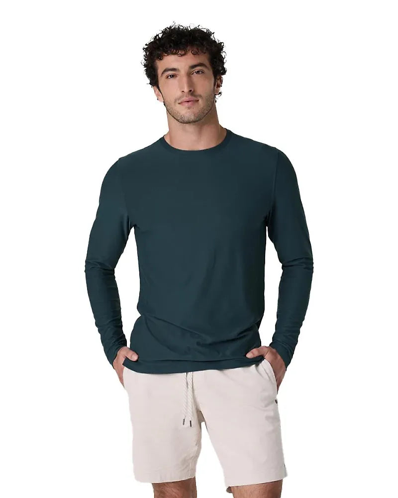 Vuori Mens Long Sleeve Strato Tech Tee Deep Sea