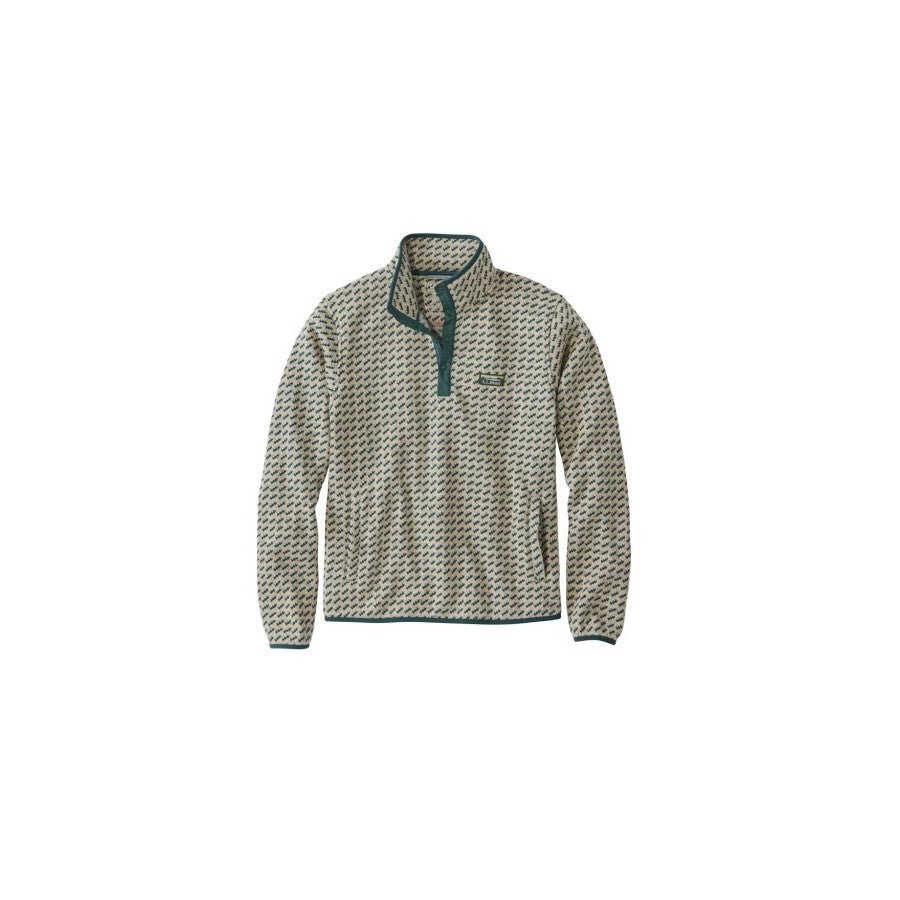 L.l.bean Bean's Sweater Fleece Pullover Printed DEEPEST GREEN BIRDSEYE