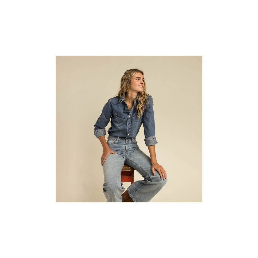 Sendero Provisions Co. Sendero W Yoakam Pearl Snap Classic Denim