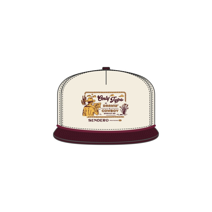 Sendero Provisions Co. Cowboy Drawin' Hat CREAM/MAROON